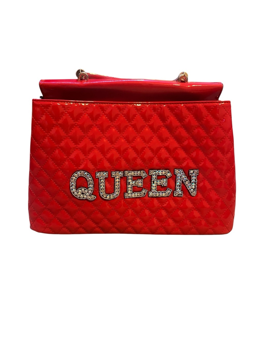 QUEEN Red Quilted Shoulder Bag - Women